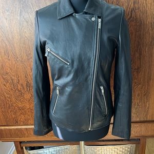 REISS moto leather jacket US6